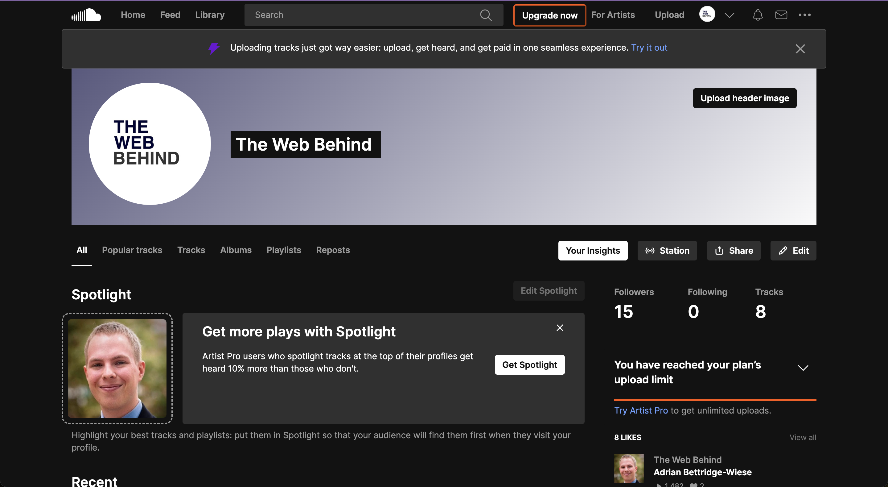 soundcloud web behind