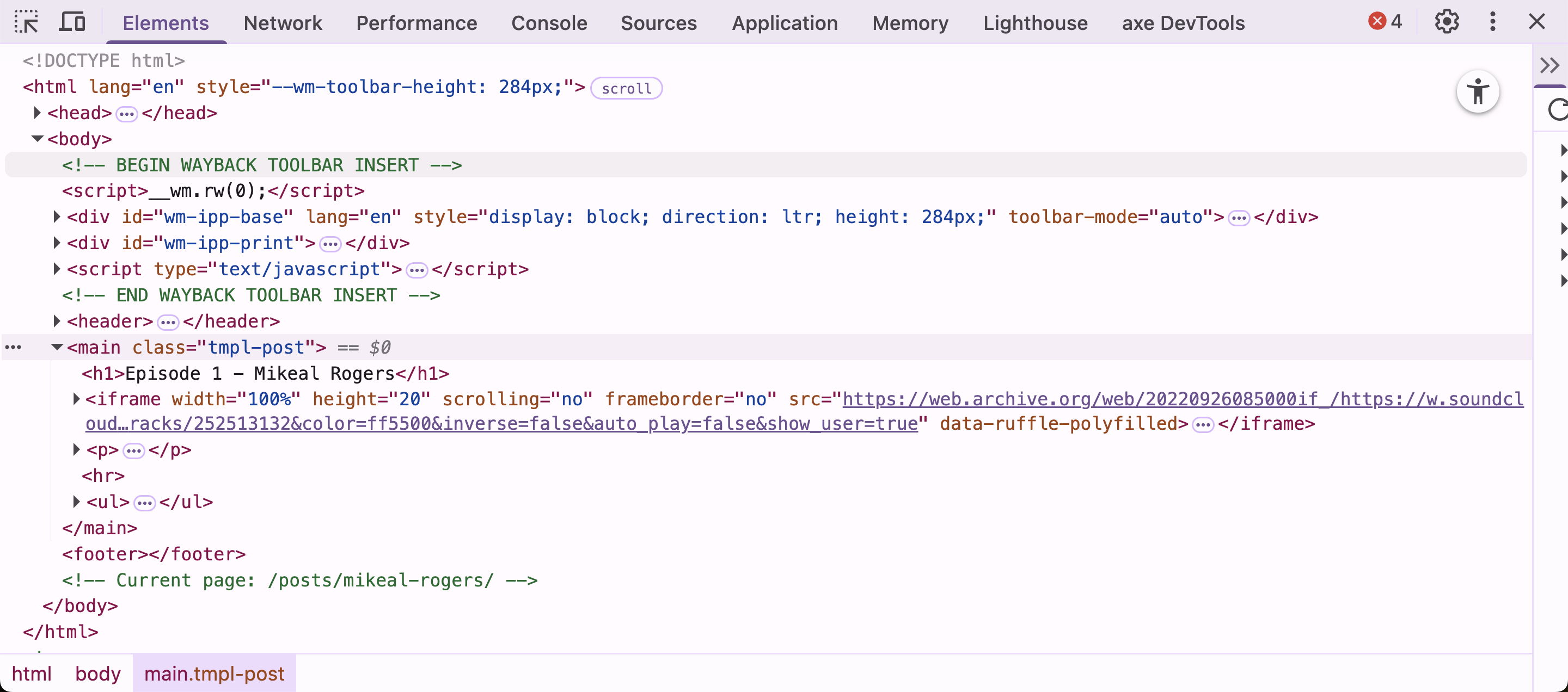 wayback machine chrome devtools